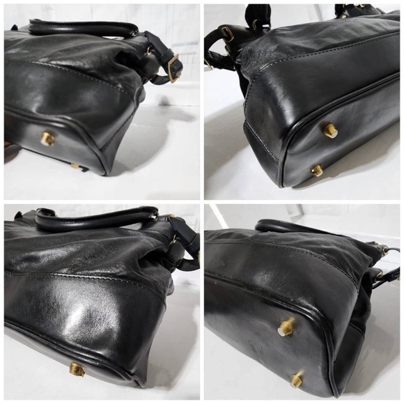 Authentic Burberry Leather Metal Tote Bag Black - Picture 6 of 13